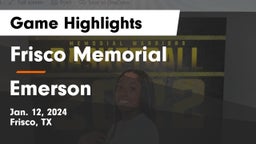 Frisco Memorial  vs Emerson  Game Highlights - Jan. 12, 2024