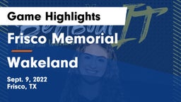 Frisco Memorial  vs Wakeland  Game Highlights - Sept. 9, 2022