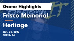 Frisco Memorial  vs Heritage Game Highlights - Oct. 21, 2022