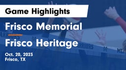 Frisco Memorial  vs Frisco Heritage  Game Highlights - Oct. 20, 2023