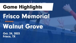 Frisco Memorial  vs Walnut Grove Game Highlights - Oct. 24, 2023