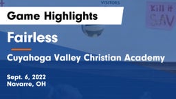 Fairless  vs Cuyahoga Valley Christian Academy  Game Highlights - Sept. 6, 2022