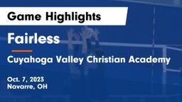Fairless  vs Cuyahoga Valley Christian Academy  Game Highlights - Oct. 7, 2023