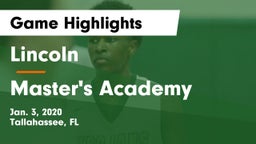 Lincoln  vs Master's Academy  Game Highlights - Jan. 3, 2020