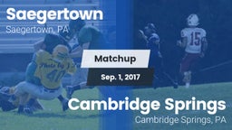 Matchup: Saegertown vs. Cambridge Springs  2017