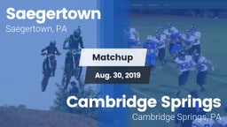Matchup: Saegertown vs. Cambridge Springs  2019