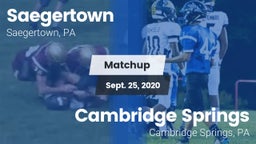 Matchup: Saegertown vs. Cambridge Springs  2020