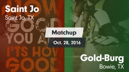 Matchup: Saint Jo vs. Gold-Burg  2016