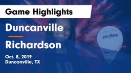 Duncanville  vs Richardson  Game Highlights - Oct. 8, 2019