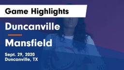 Duncanville  vs Mansfield  Game Highlights - Sept. 29, 2020