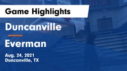 Duncanville  vs Everman  Game Highlights - Aug. 24, 2021