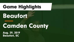 Beaufort  vs Camden County  Game Highlights - Aug. 29, 2019
