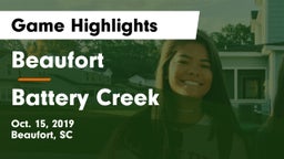 Beaufort  vs Battery Creek  Game Highlights - Oct. 15, 2019