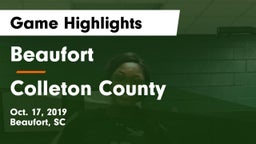 Beaufort  vs Colleton County  Game Highlights - Oct. 17, 2019