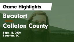 Beaufort  vs Colleton County  Game Highlights - Sept. 15, 2020