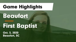 Beaufort  vs First Baptist  Game Highlights - Oct. 3, 2020