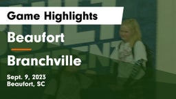 Beaufort  vs Branchville  Game Highlights - Sept. 9, 2023
