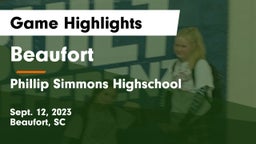 Beaufort  vs Phillip Simmons Highschool  Game Highlights - Sept. 12, 2023
