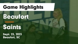 Beaufort  vs Saints Game Highlights - Sept. 23, 2023