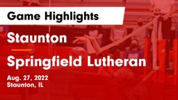 Staunton  vs Springfield Lutheran Game Highlights - Aug. 27, 2022