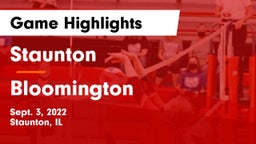 Staunton  vs Bloomington Game Highlights - Sept. 3, 2022