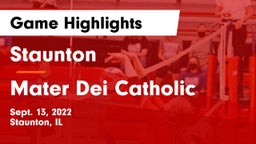 Staunton  vs Mater Dei Catholic  Game Highlights - Sept. 13, 2022