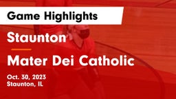 Staunton  vs Mater Dei Catholic  Game Highlights - Oct. 30, 2023