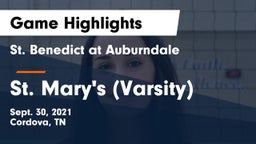 St. Benedict at Auburndale   vs St. Mary's (Varsity) Game Highlights - Sept. 30, 2021