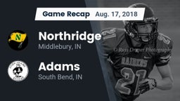 Recap: Northridge  vs. Adams  2018