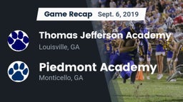 Recap: Thomas Jefferson Academy  vs. Piedmont Academy  2019