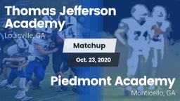 Matchup: Thomas Jefferson Aca vs. Piedmont Academy  2020