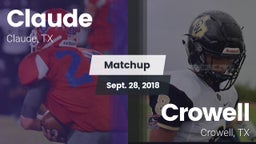 Matchup: Claude vs. Crowell  2018