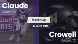 Matchup: Claude vs. Crowell  2019