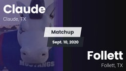 Matchup: Claude vs. Follett  2020