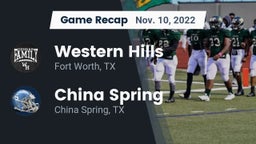 Recap: Western Hills  vs. China Spring  2022