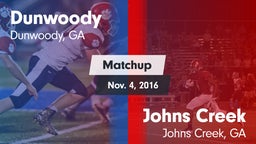 Matchup: Dunwoody vs. Johns Creek  2016