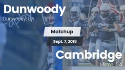 Matchup: Dunwoody vs. Cambridge  2018