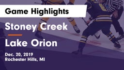 Stoney Creek  vs Lake Orion  Game Highlights - Dec. 20, 2019