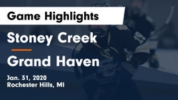 Stoney Creek  vs Grand Haven  Game Highlights - Jan. 31, 2020