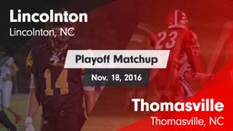 Matchup: Lincolnton vs. Thomasville  2016