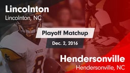Matchup: Lincolnton vs. Hendersonville  2016