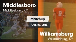 Matchup: Middlesboro vs. Williamsburg  2016