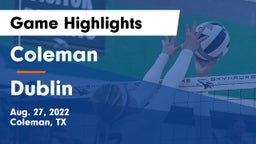 Coleman  vs Dublin  Game Highlights - Aug. 27, 2022