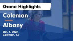 Coleman  vs Albany  Game Highlights - Oct. 1, 2022