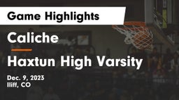 Caliche  vs Haxtun High Varsity Game Highlights - Dec. 9, 2023