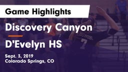 Discovery Canyon  vs D'Evelyn HS Game Highlights - Sept. 3, 2019