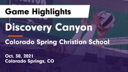 Discovery Canyon  vs Colorado Spring Christian School Game Highlights - Oct. 30, 2021