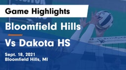 Bloomfield Hills  vs Vs Dakota HS Game Highlights - Sept. 18, 2021