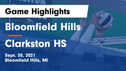 Bloomfield Hills  vs Clarkston HS Game Highlights - Sept. 30, 2021