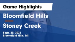 Bloomfield Hills  vs Stoney Creek  Game Highlights - Sept. 20, 2022